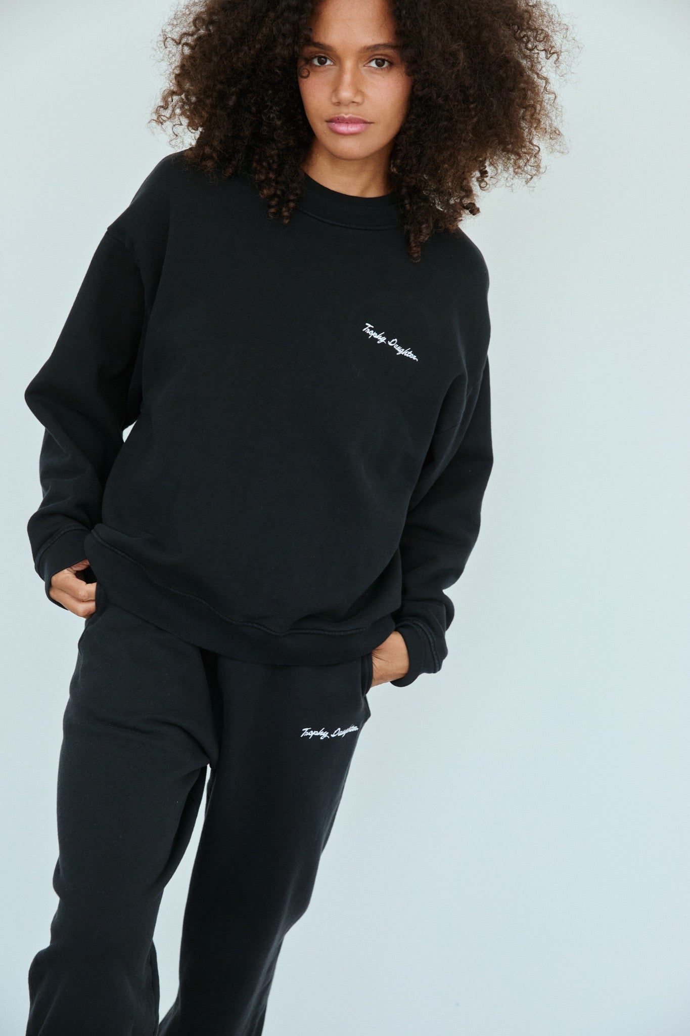 Chloe Signature Crewneck - Private Jet Black